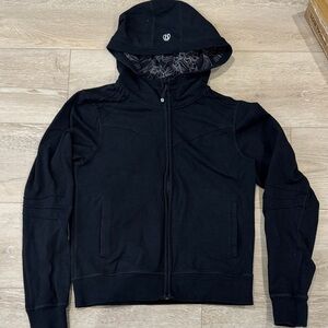 Lululemon scuba Black Hoodie with Floral Lining